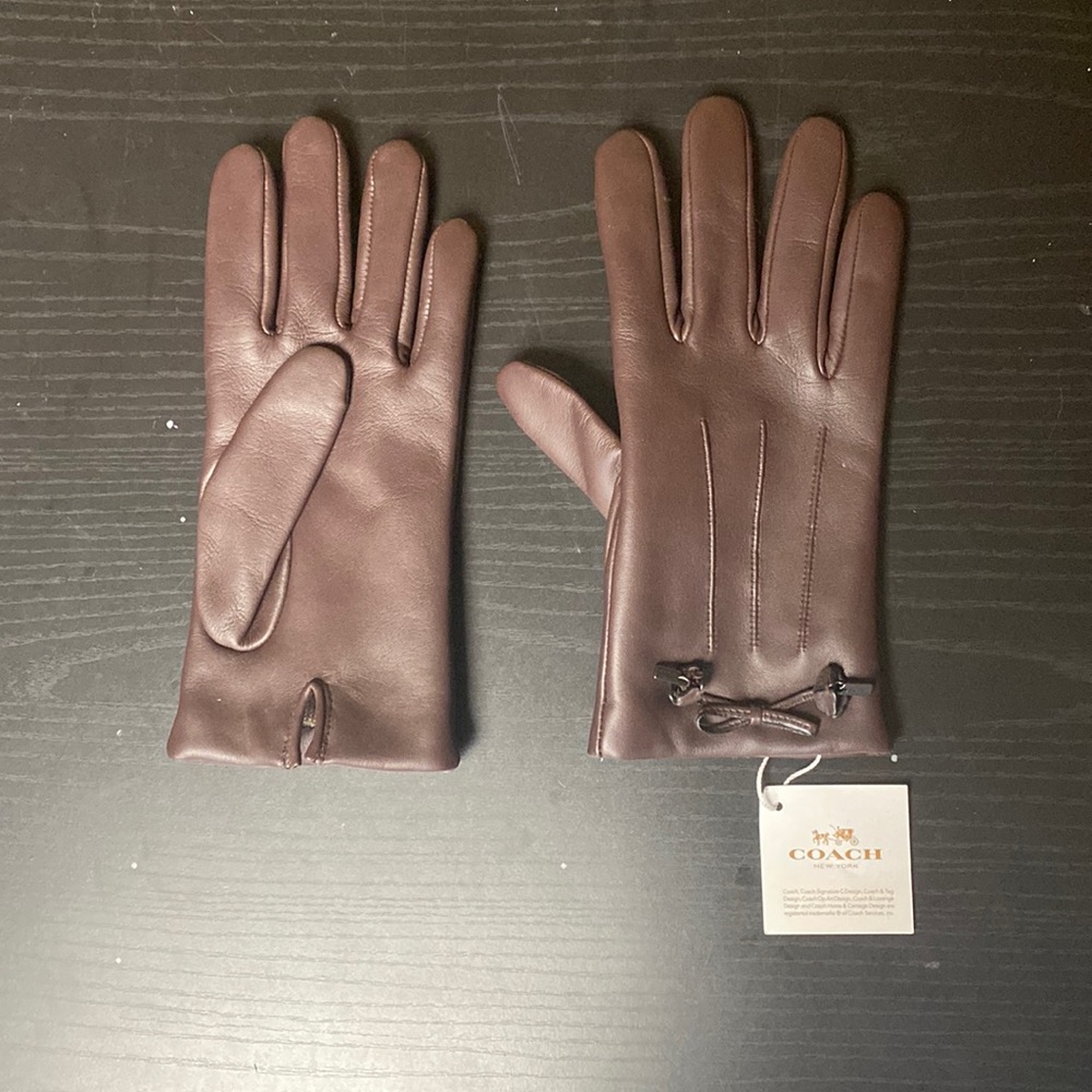NWT Coach Sheep Leather/Wool Gloves